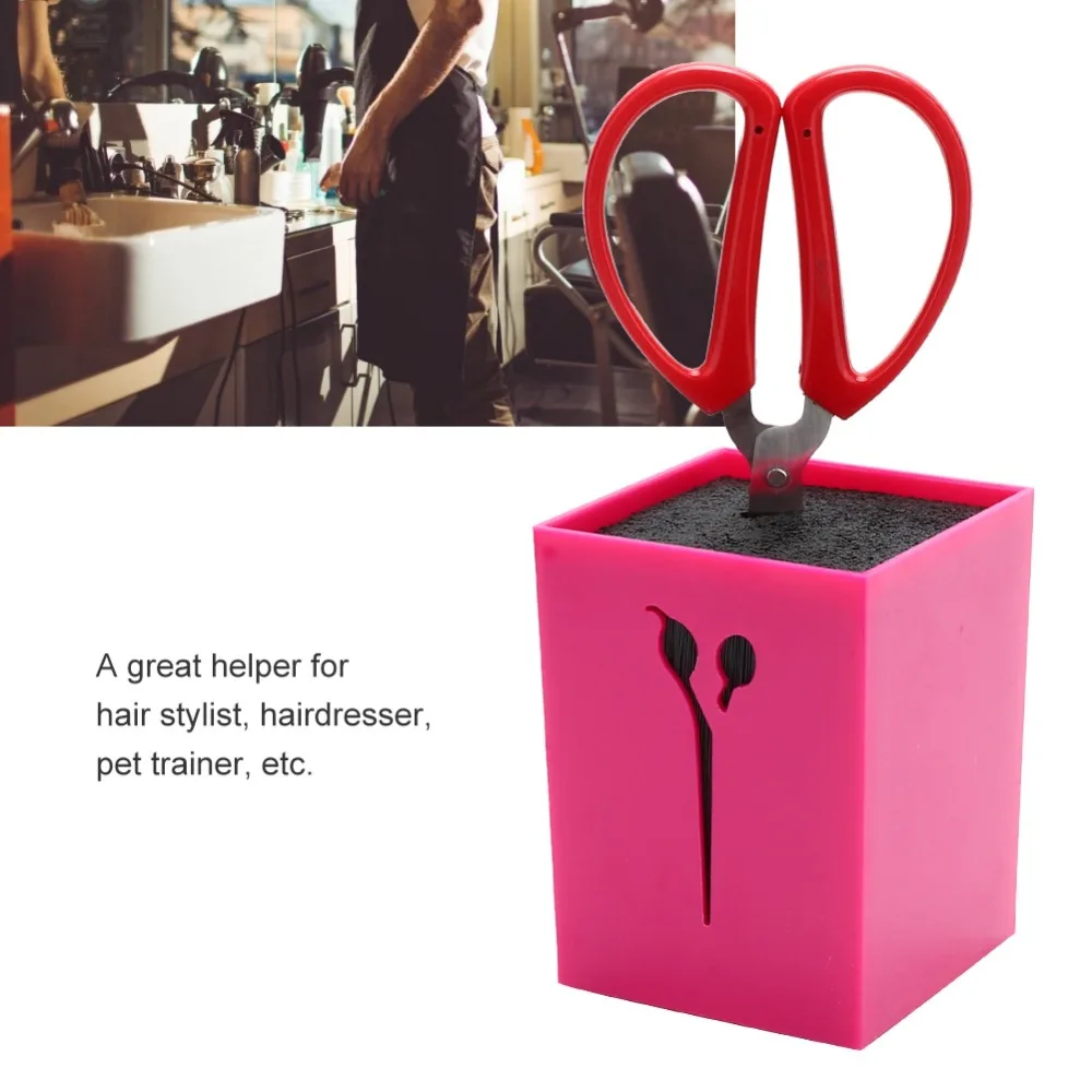 Durable Scissor Stand Rose Red Purple Scissor Storage Box Space-Saving Portable Hairdressing Clip Holder For Hair Stylist