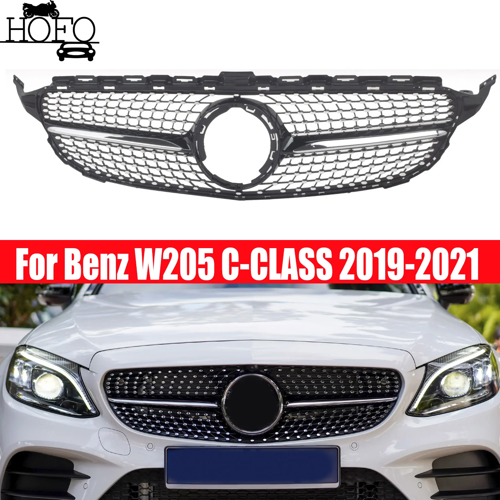 

Front Bumper Grille Inlet Grill Inlet Grid Mesh Tuning Accessories For Benz W205 C-CLASS 2019-2021 2020