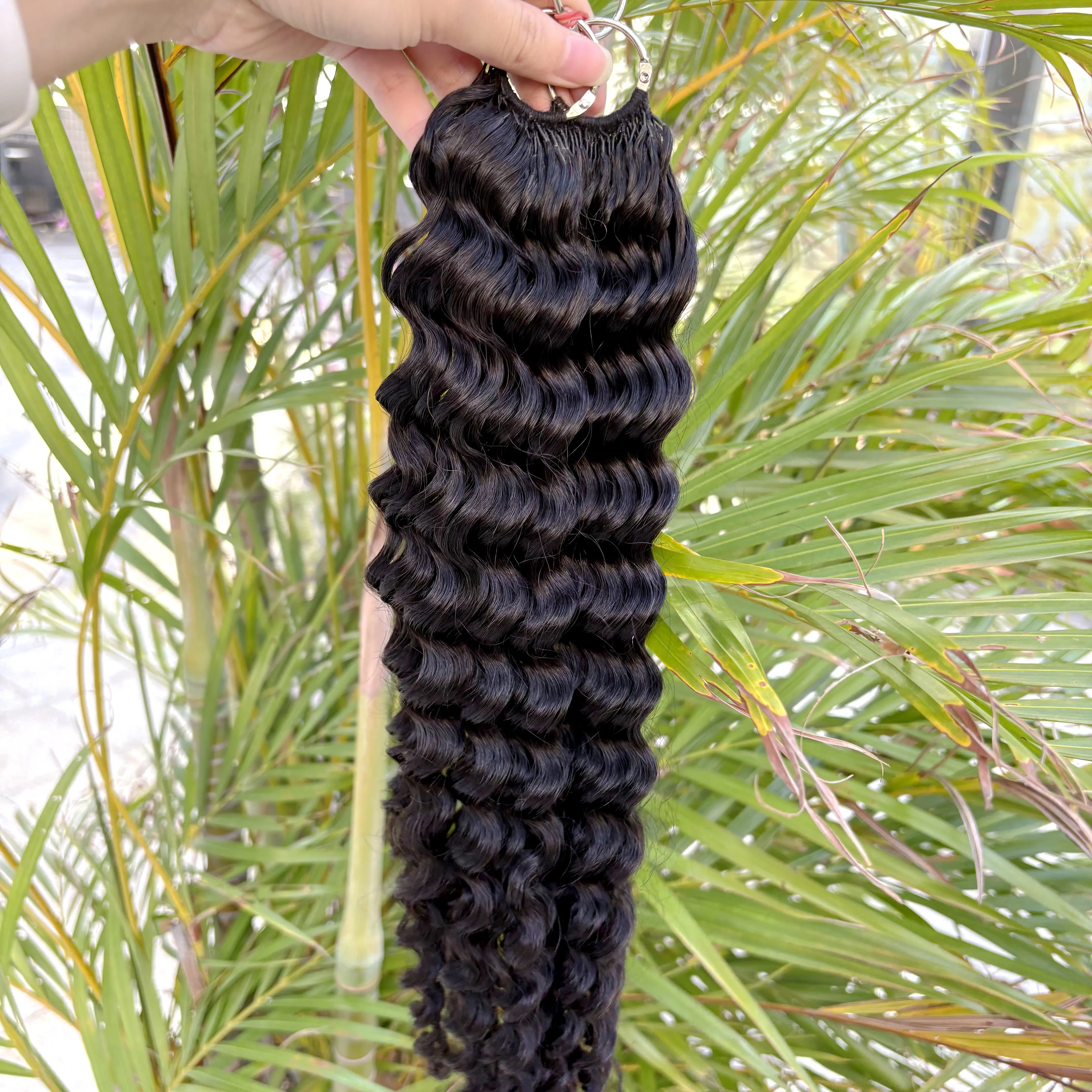 Natuurlijke 100g/verpakking Water Wave Crochet Haarverlengingen Kinky Curly Knotless Voorgeknipte Crochet Feather Haarverlengingen