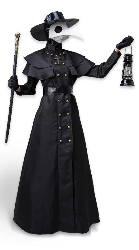 Máscara de Doctor de la Peste Estilo Steampunk, Disfraz Negro Completo para Hombre, Halloween, Comic Con, Cosplay, Anime