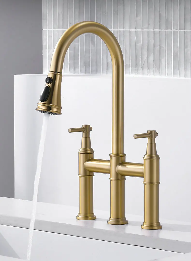 

304 Stainless Steel Pull Kitchen Faucet Hot And Cold Dual-Use Sink Faucet with High-Arc Spout for Kitchen