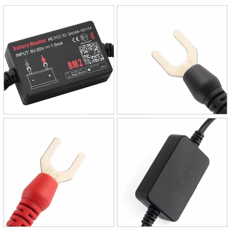 BM2 Battery Monitor Tester 12V Battery Monitor Bluetooth 4.0 Car Battery Analyzer Charging Cranking Test Voltage Tester-A09I