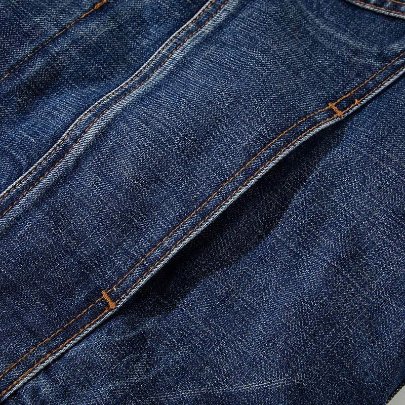 FACTCHECK EU US Size Luxury Quality Denim Jacket Faded Denim Stone Washing Workwear Vintage Winter Warm Denim Jacket view 3
