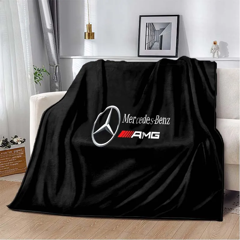 

3D Fashion HD Sports Car Logo Flannel AMG B-Benz-Z Printed Blanket Home Sofa Bed Warm Hotel Office Plush Portable Gift Blanket