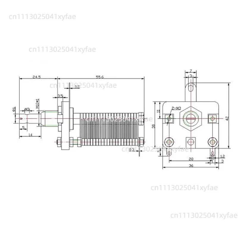 CW1-270P 10-270pF 1000VDC Ceramic Air Variable Capacitor RF Small Loop Antenna Component