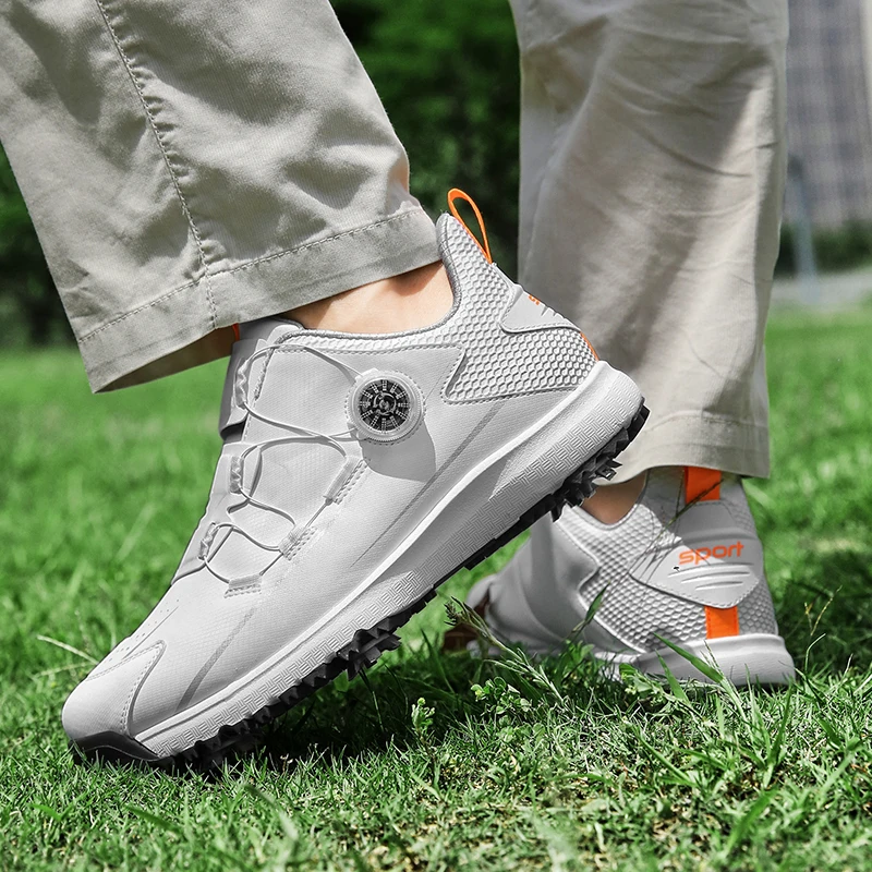 Golf shoes for men and women Waterproof anti-skid rotating buckle shoelace movable nail breathable leisure GOLF sneakers P619