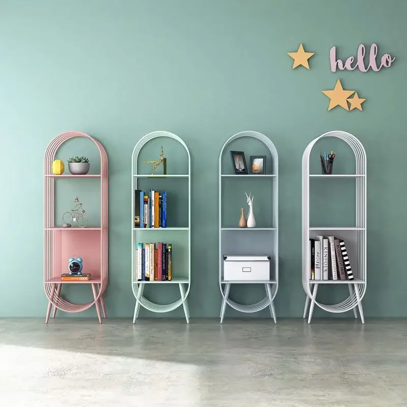 Creative Iron Bookshelf Book Shelf Furniture Floor Book Storage Rack  Cabinet Multi-Layer Rack For Living Room Bedroom