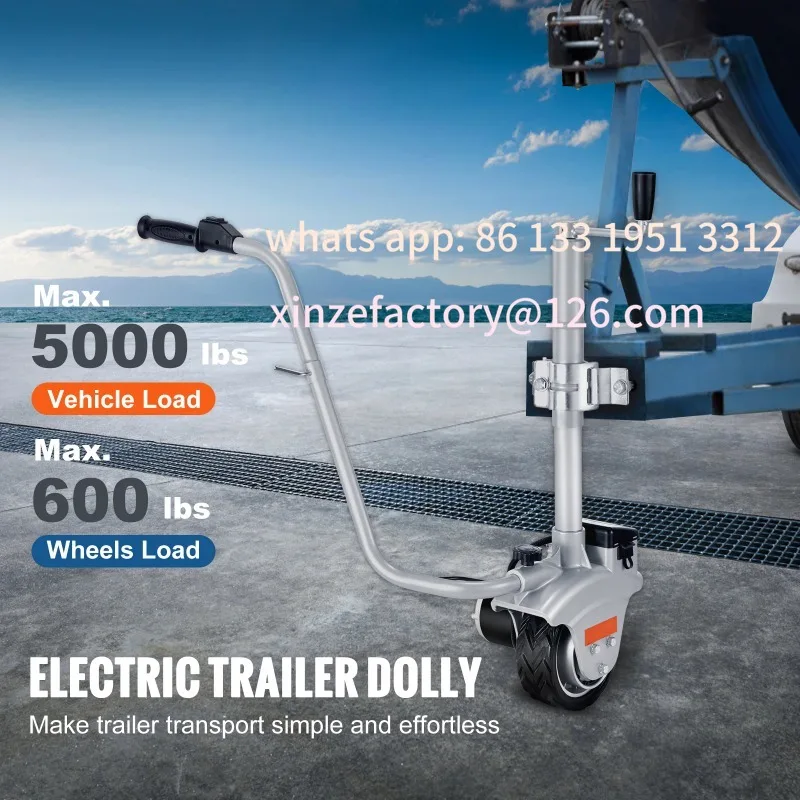 

Customizable SucceBuy5000lbs Electric Trailer Dolly 12V Trailer Jockey Wheel with 22 ft/min Speed & Adjustable Height for Moving