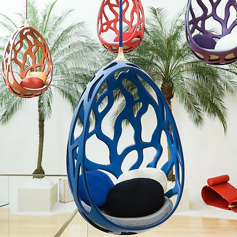 Light luxury hollow water drop hanging chair hanging balcony leisure chair fiberglass swing bird's nest hanging basket