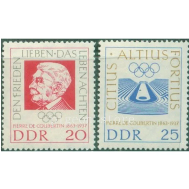 East Germany Stamps, DDR,1963, Father of Modern Olympics, Pierre De Coubertin, Philately, Postage, Collection