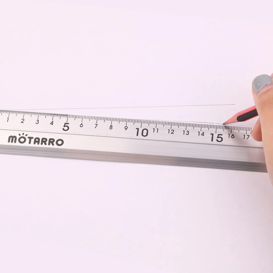 MOTARRO 20CM Aluminium Straight Ruler Drawing Tool Desk Accessories Student Stationery School Office Supplies