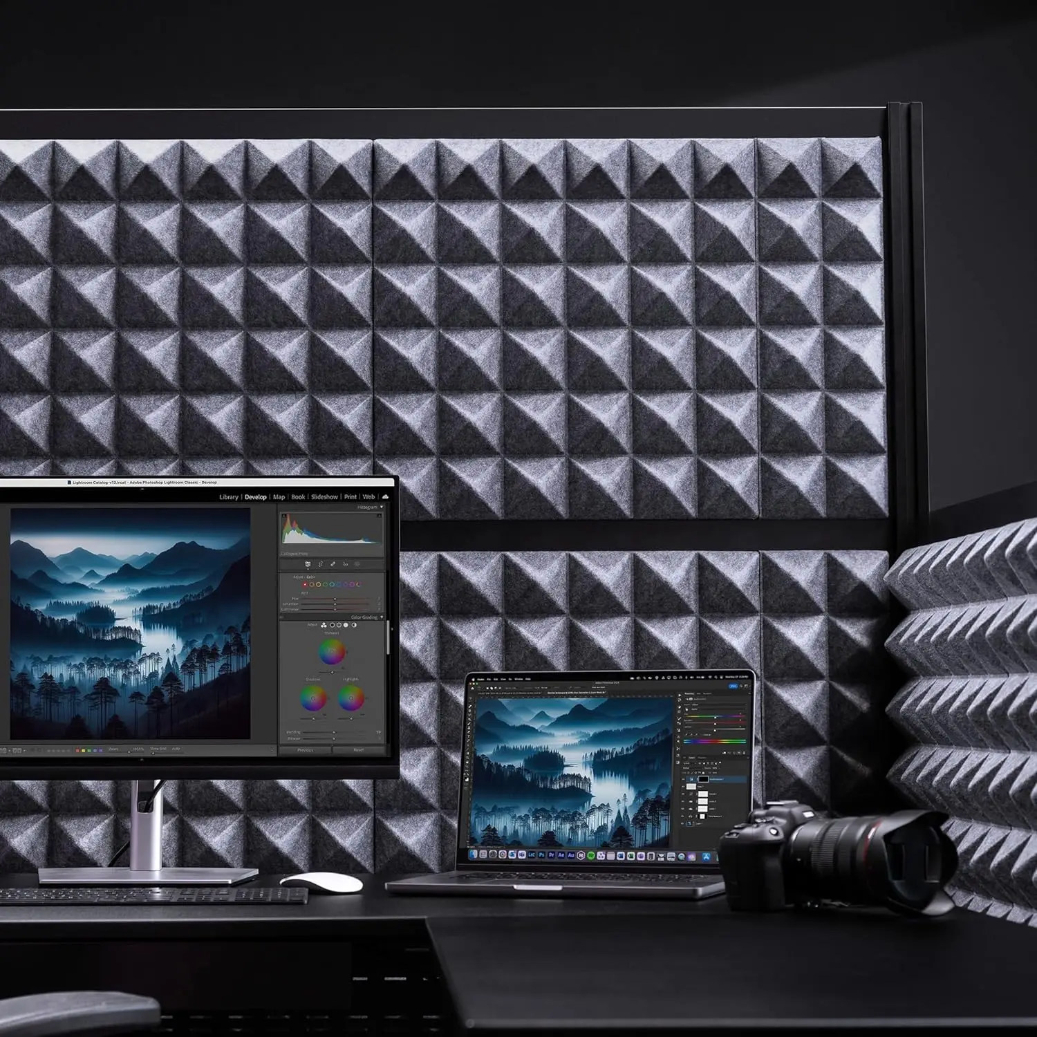 Stand Up Desk Store Studio Modular Wall and Sound Absorbing Room Divider | Sound Dampening Acoustic Panels, Customized