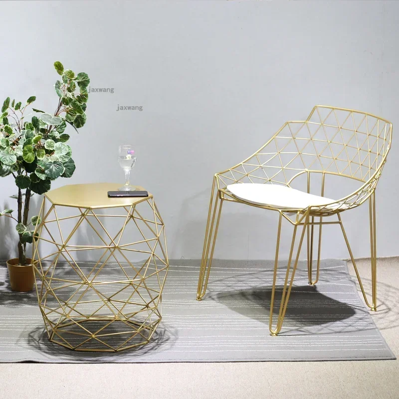 

-Nordic Hotel Iron Coffee Tables Simple Small Apartment Dormitory Balcony Tea Table Living Room Furniture Sofa Bedroom Side Tabl