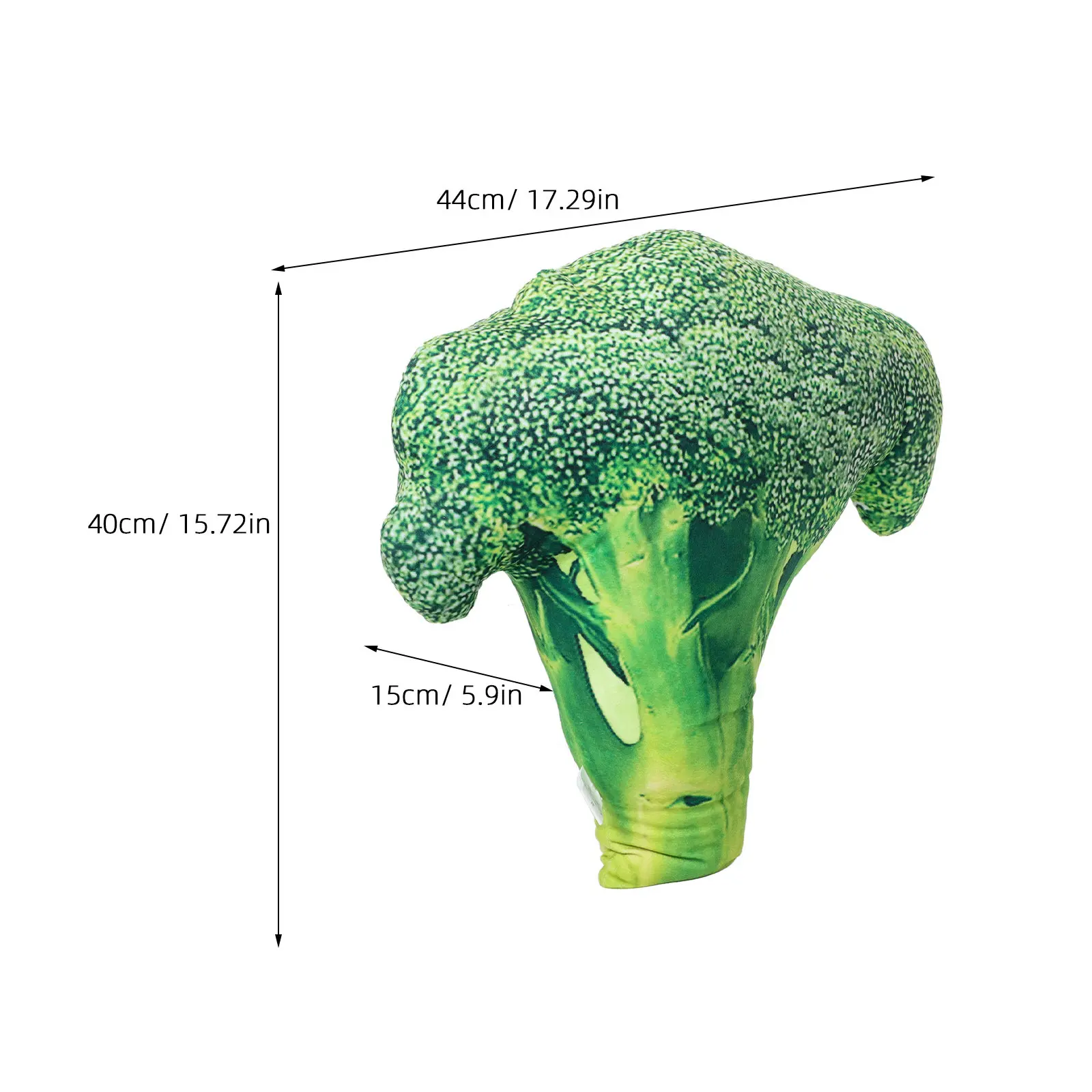 Broccoli Shaped Cushion Realistic Vegetable Pillow Multifunctional Decorative Pillow for Kids Adults Living Room Bedroom Decor