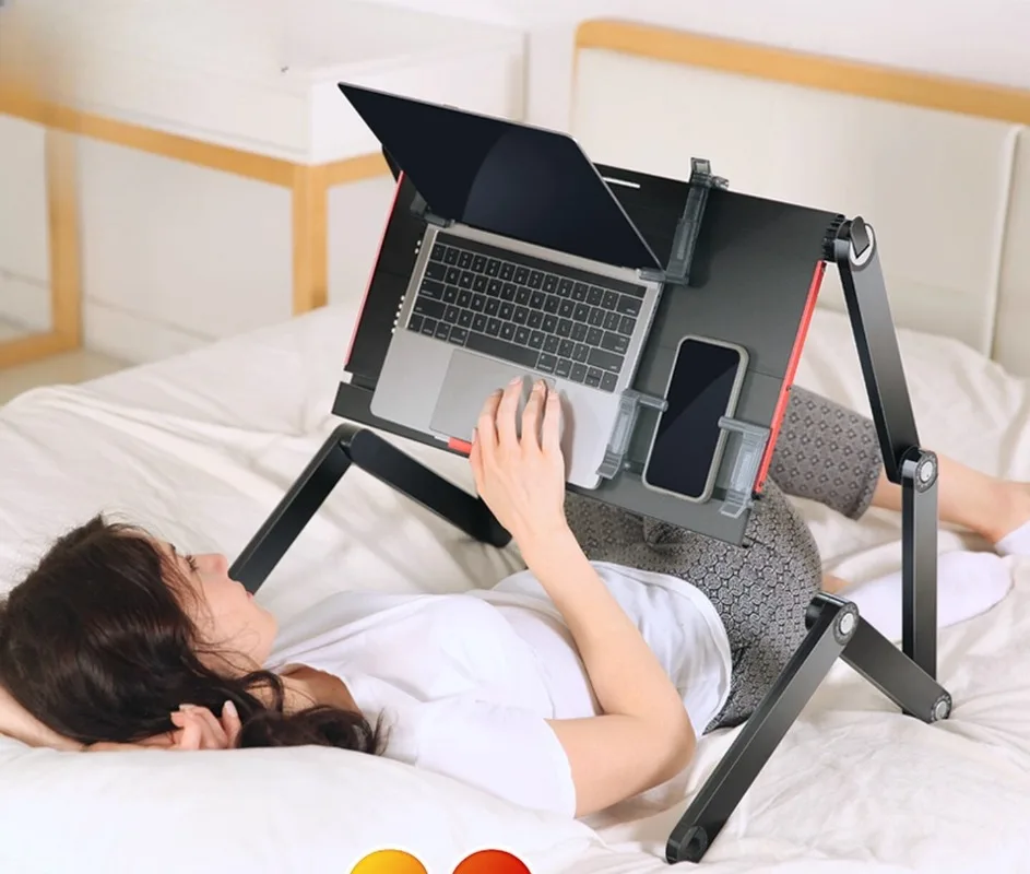 Lying Flat on The Bed, Laptop Desk, Foldable Tablet Stand, Adjustable and Movable, Writing Desk for Lying Down Desk Table
