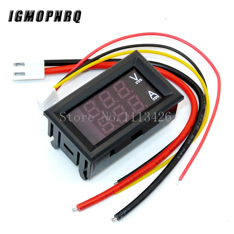 DC 0-100V 1A 10A 50A 100A Digital Voltmeter Ammeter Dual Display Voltage Detector Current Meter Panel Amp Volt Gauge 0.28