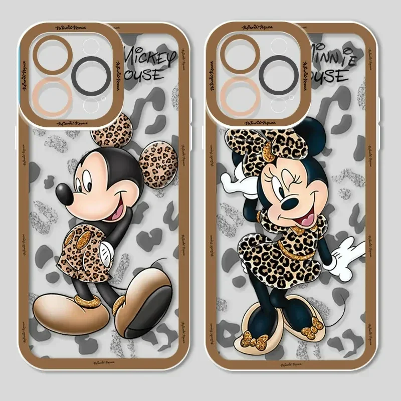 Minnie Mouse Anime Phone Case For iPhone 15 14 13 12 mini 11 Pro Max 8 7 Plus SE2022 XR XS X Transparent Soft Disney Cover