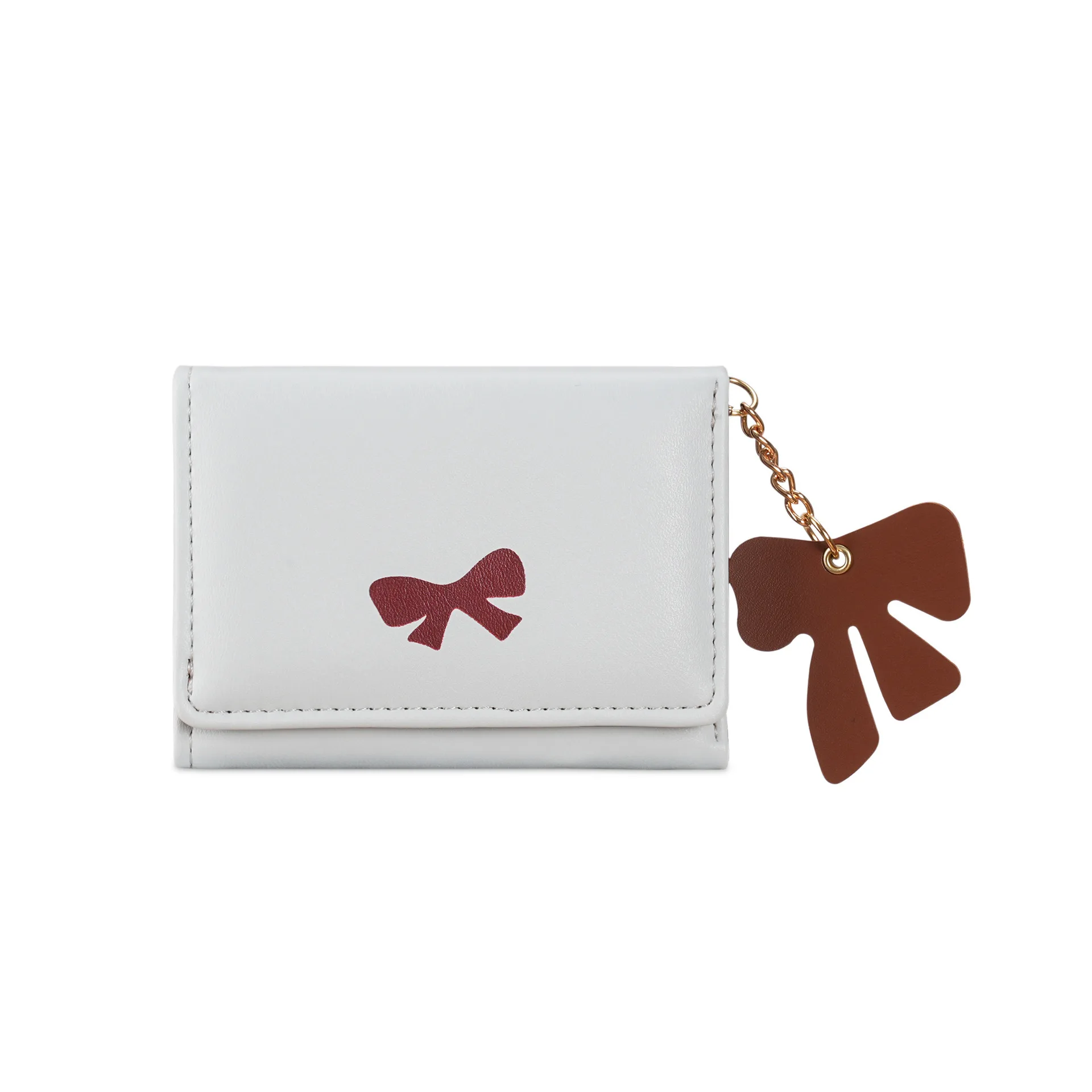 Korean Style Simple Love Bow Short Wallet Female Cute Large Capacity Card Holder Girl Heart Multi-card Slot Document Bag Gift