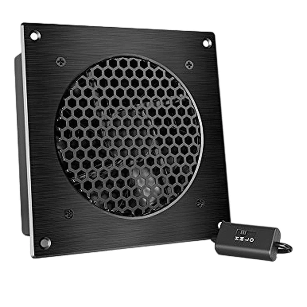 AV Equipment Cooler Ultra Quiet Fan For Movie Watching Wall Outlet Powered CNC Machined For AV Cabinet AV Equipment