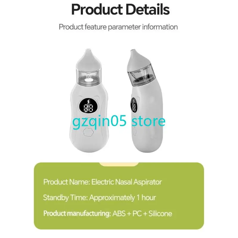 منظف ​​أنف الأطفال H055 مع 9 قوة تشغيل منخفضة الضوضاء بدون حماية من التدفق الخلفي
