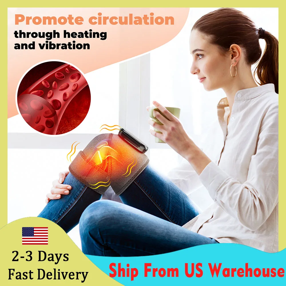 

Heated Vibration Knee Massager 3-in-1 Knee Pad Shoulder Pad and Elbow Pad Multifunctional Heating Massage Pads Relieve Fatigue
