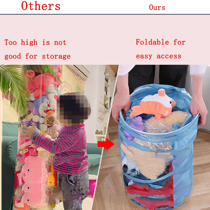 Plush Doll Storage Bucket Children\'s Toy Storage Box Doll Storage Container Cylinder Organizer Basket Doll Display Stand