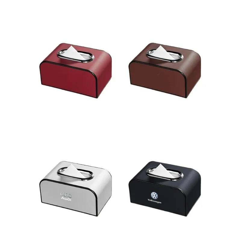 Universal Creative Chrome Hanging Car Tissue Box Armrest Box Seat Back Mounted Paper Towel Container Car Interior Decoration
