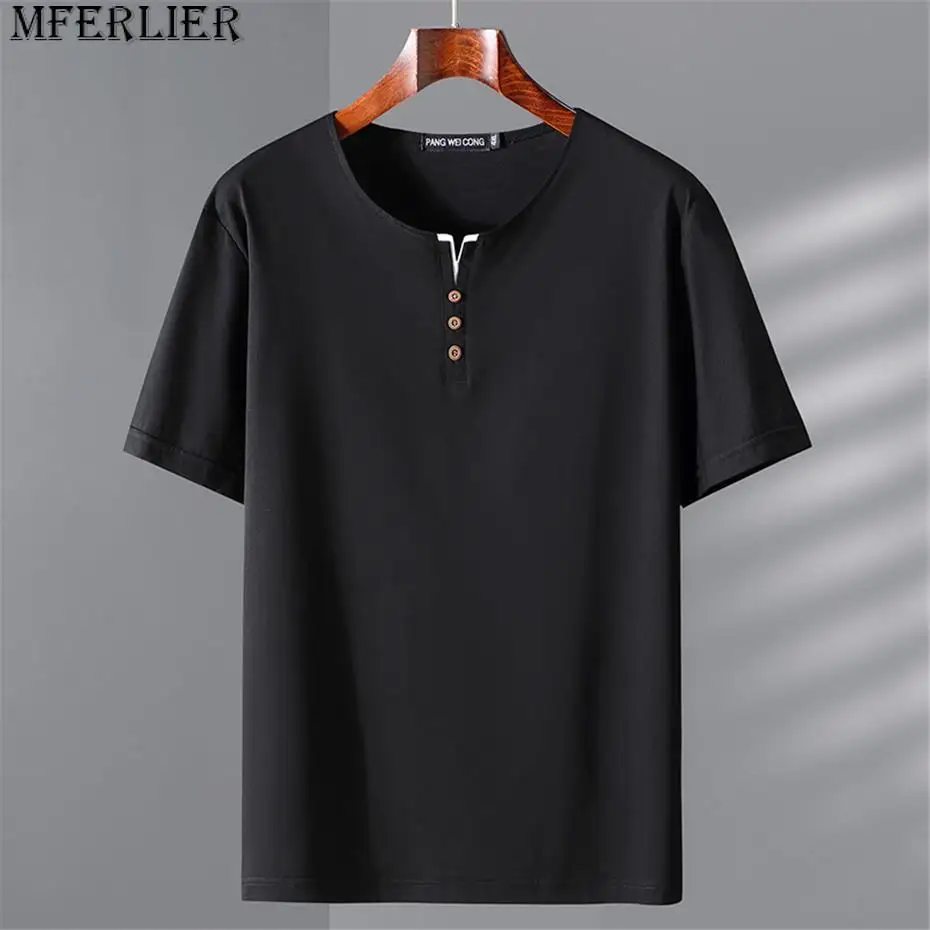 10XL Plus T-shirt Men Summer Short Sleeve T Shirt Big Size Tops Tees Male Casual Solid Color Tshirt 12XL