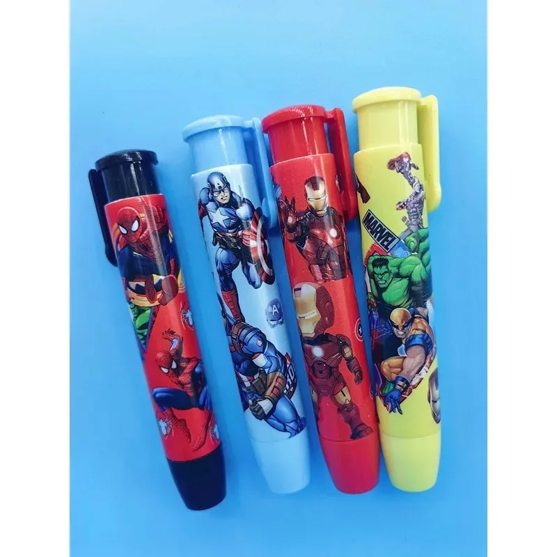 Marvel The Avengers Pushable Eraser Anime Figures Iron Man Spider-Man Captain America Cartoon Stationery Children Birthday Gifts