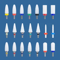 1pc Ceramic Milling Cutter Nail Drill Bits for Removing Nail Gel Polish Manicure Machine Nail Art Tools Accessories Nails Files