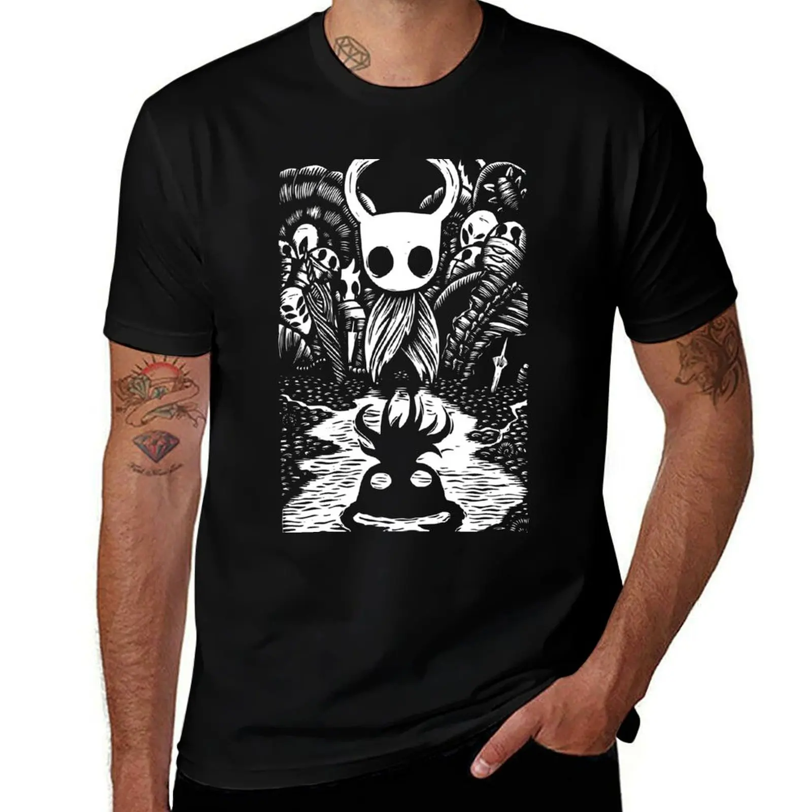 

Ghost Knight Graphic Art Hollow Knight Funny Game T-Shirt plain custom shirt valentines boutique clothes men t shirts