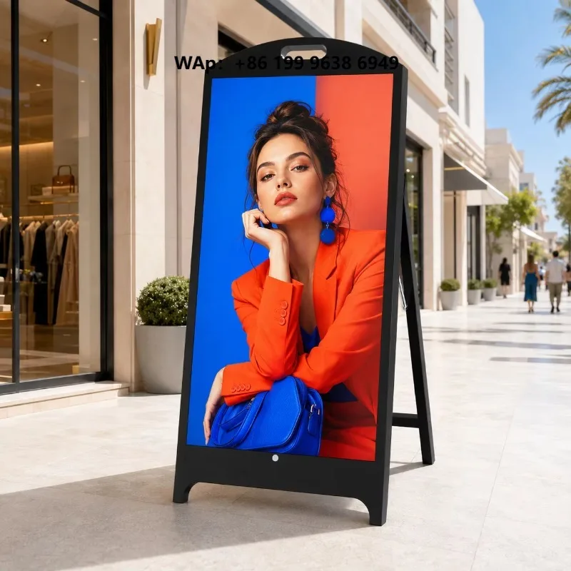 Commercial P2.5 Outdoor  Screen IP65 Weatherproof Sunlight Readable Standalone Floor Stand Digital Signage Poster Board