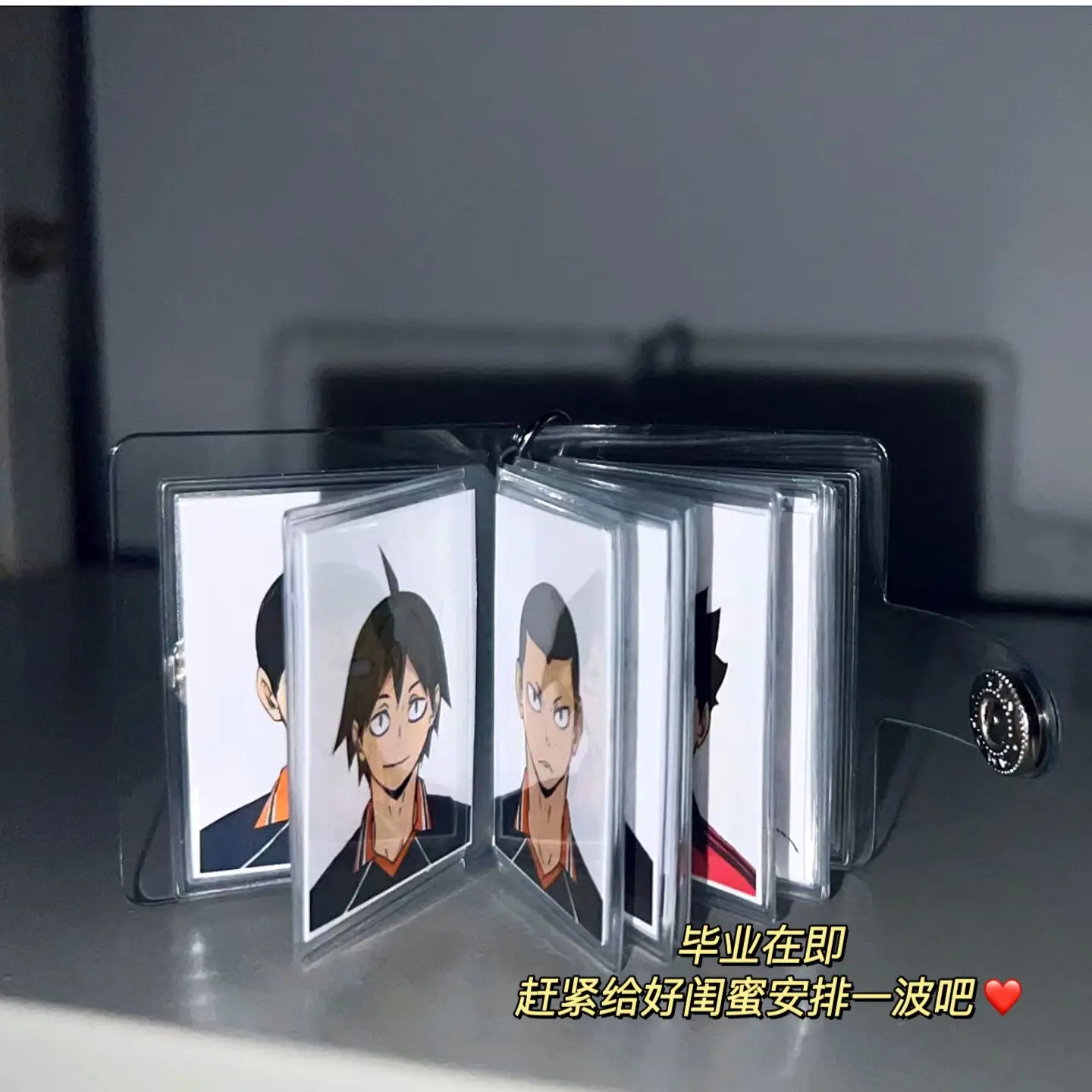 Haikyuu 1 Inch Photo Keychain Creativity Anime Cartoon Pendant Shoyo Hinata Bag Convenient Decorate Accessories Birthday Gift