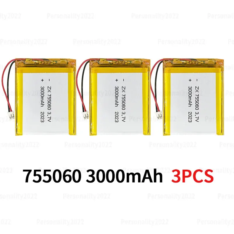 755060 Lipo 3,7 V Batterie 3000mAh wiederauf ladbare Li-Polymer-Batterien für mobile Power Toys Tablet PC Laptops Beauty-Instrumente 3