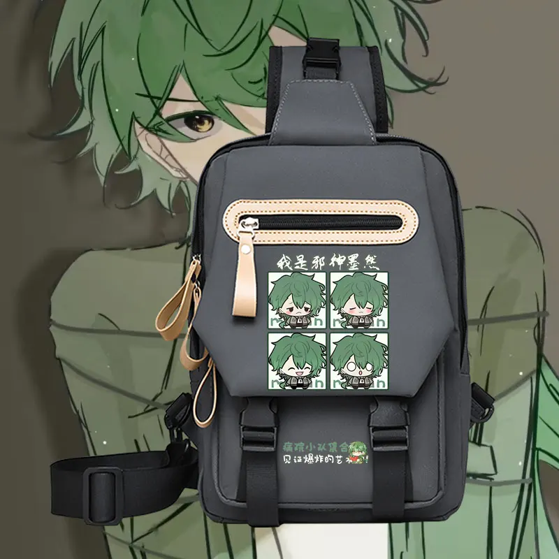 ユニセックスクロスボディバッグスクールバッグシングルショルダーバックパックアニメコスプレバッグプリントオックスフォード布カジュアルレジャーバッグ