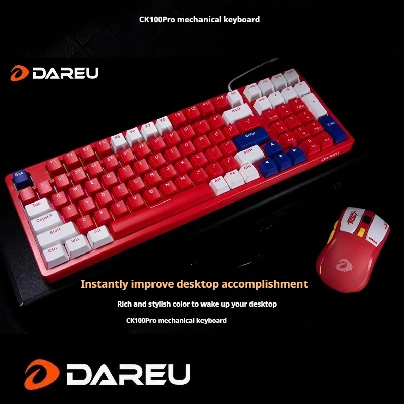 Dareu Ck100pro E-Sports Office Hot-Swappable Blue Axis Optical Mechanical Keyboard Axis Game Waterproof Infrared Axis  Keyboard