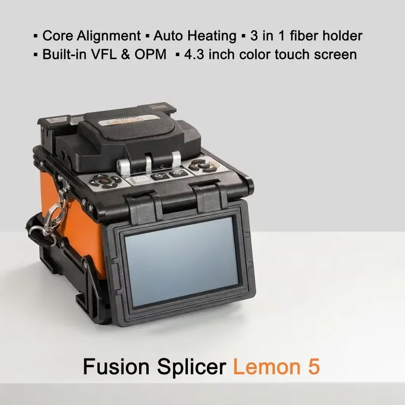 TriBrer Lemon 5 Fusion Splicing Machine Optical Fusion Splicer SM MM DS NZDS Auto Manual Half Auto Fusion Equipment