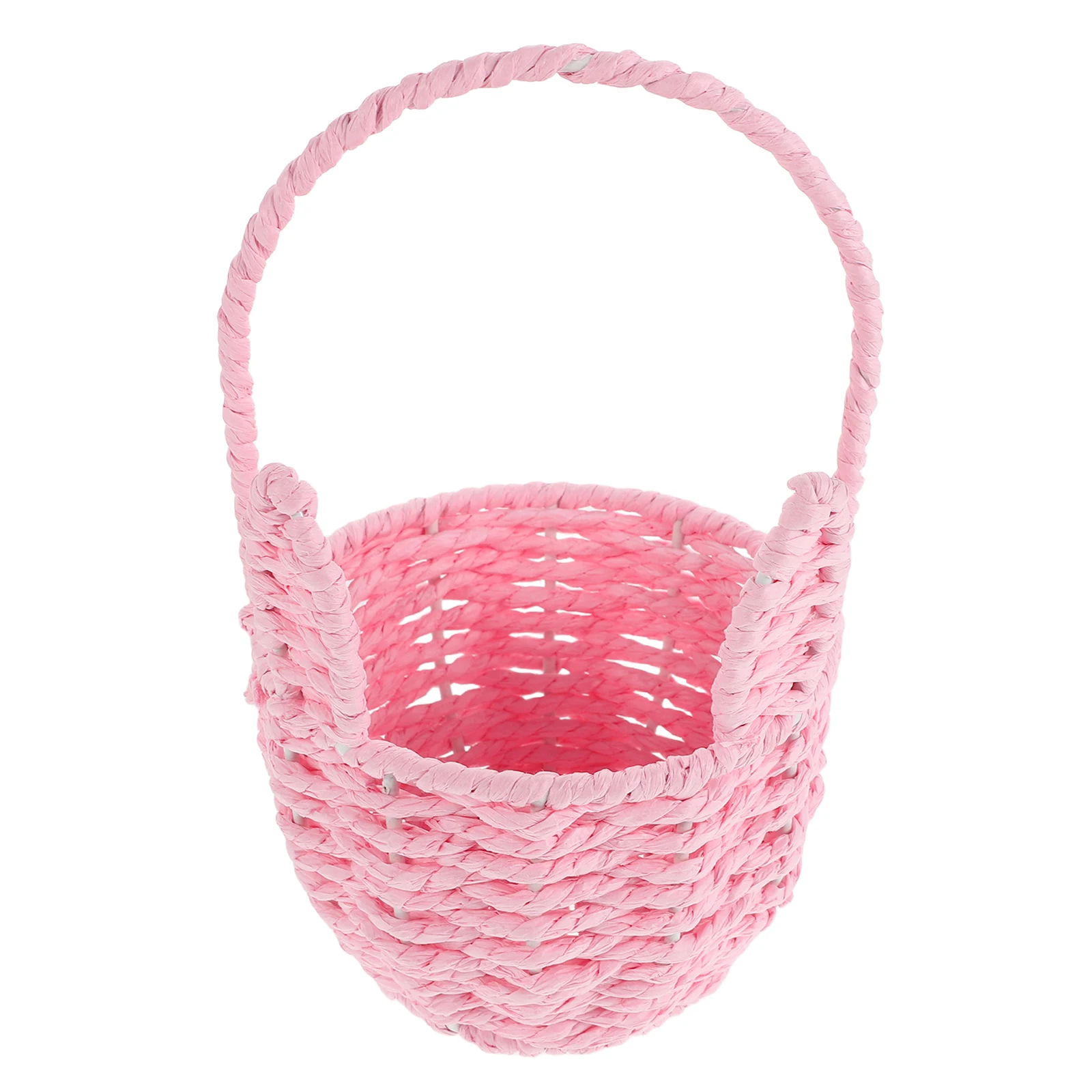 

Woven Flower Basket Decorative Cartoon Cute Baskets Paper Rope Candy Storage Container for Weddings