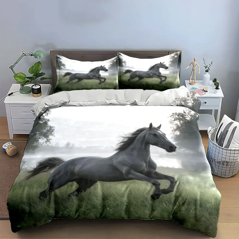 

"Galloping Horse Art Set Decor" Soft Comfortable Duvet Cover Bedding Set Included 1*Duvet Cover & 2*Pillowcases, gift