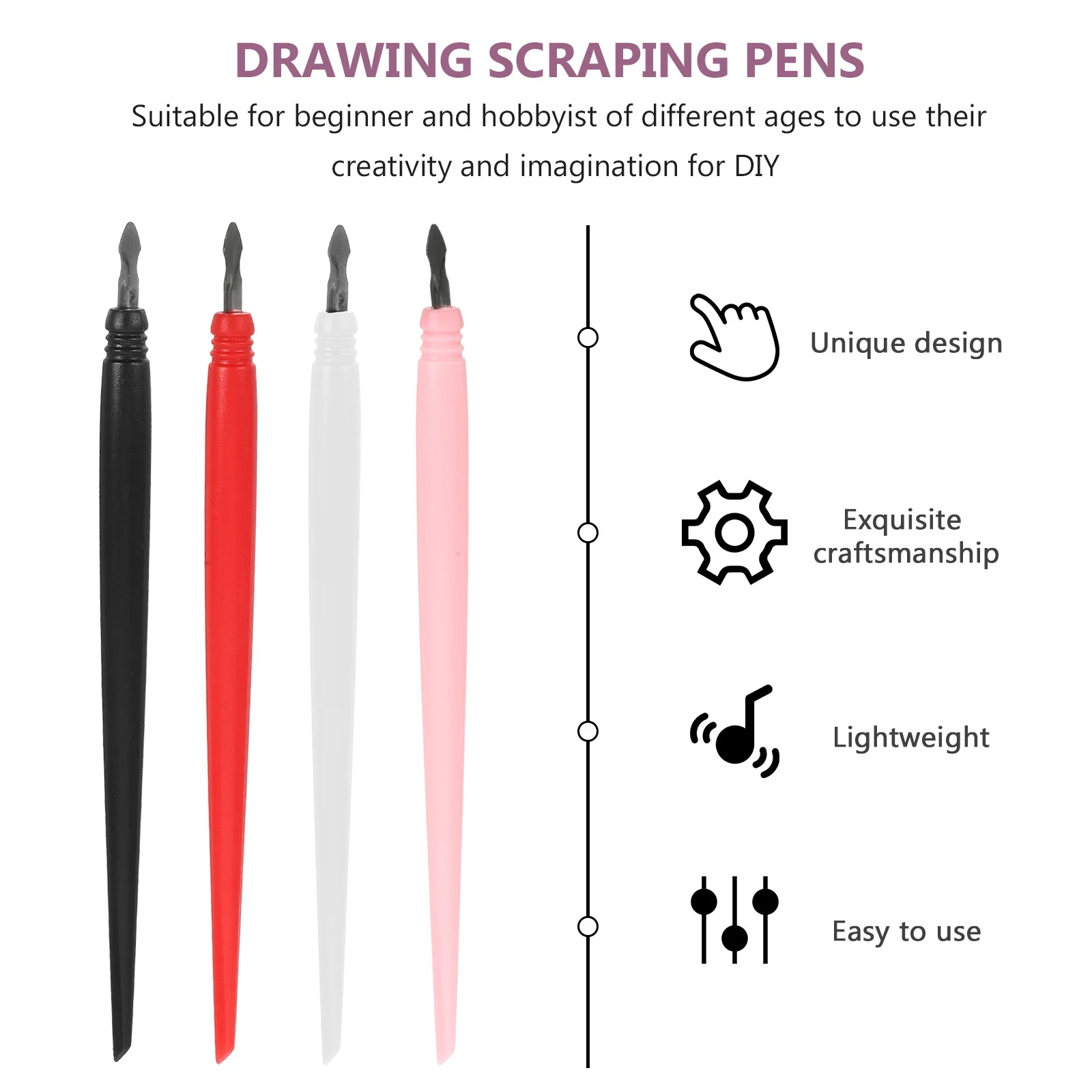 12-częściowe narzędzia do rysowania zarysowań Rysiki do drapania Bicuspid Plastikowy rysik dla dziecka