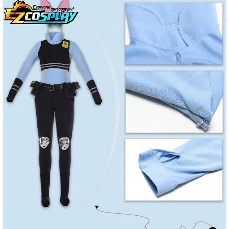 Kochająca rodzina królik policjant film kreskówka Judy Hopps króliczek mundur z torbą przebranie na karnawał dla Ha 2025 nowość