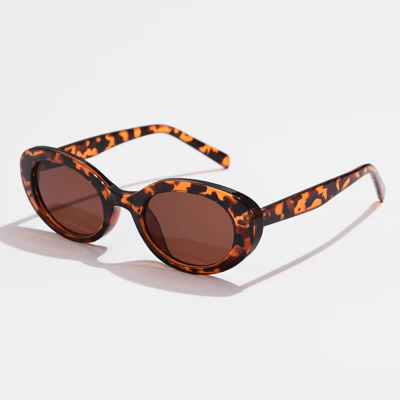 Retro Vintage Ovale Zonnebril Vrouwen Mannen Merk Designer Zonnebril Vrouwelijke Vissen Zwart Frame Lens Brillen Rijden UV400
