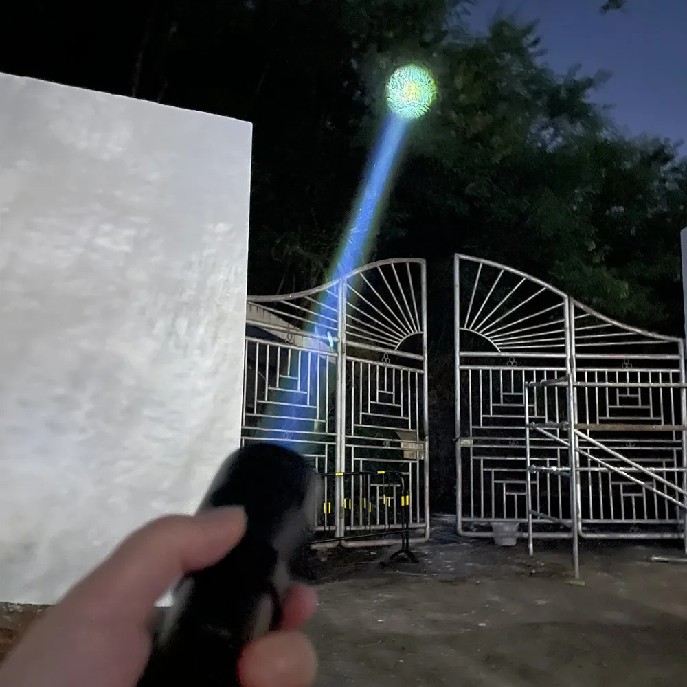 하이라이트 롱빔 스로우 충전식 LEP 전술 레이저 토치 사냥 손전등