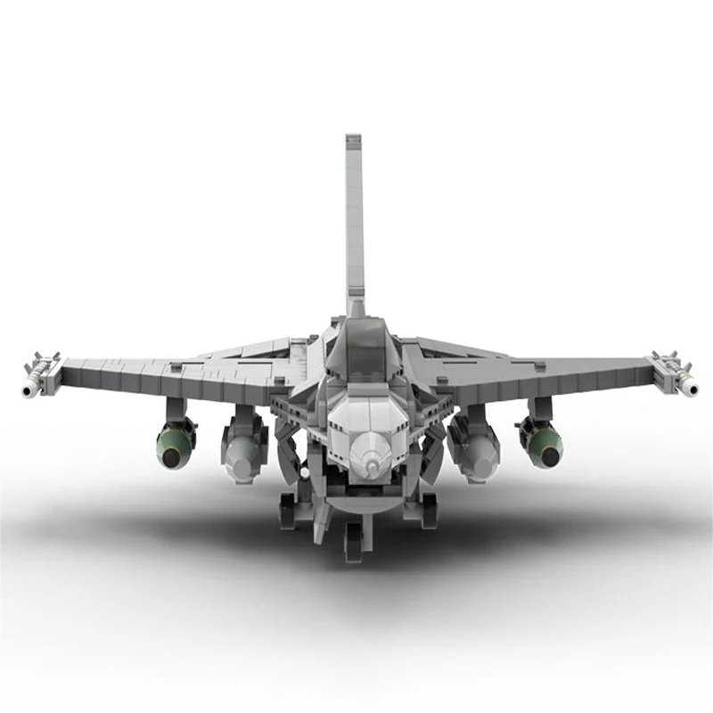 MOC 밀리터리 시리즈 F-16 제트 다목적 빌딩 블록 전투기 키트, DIY 조립 모델 벽돌, 어린이 장난감 생일 선물