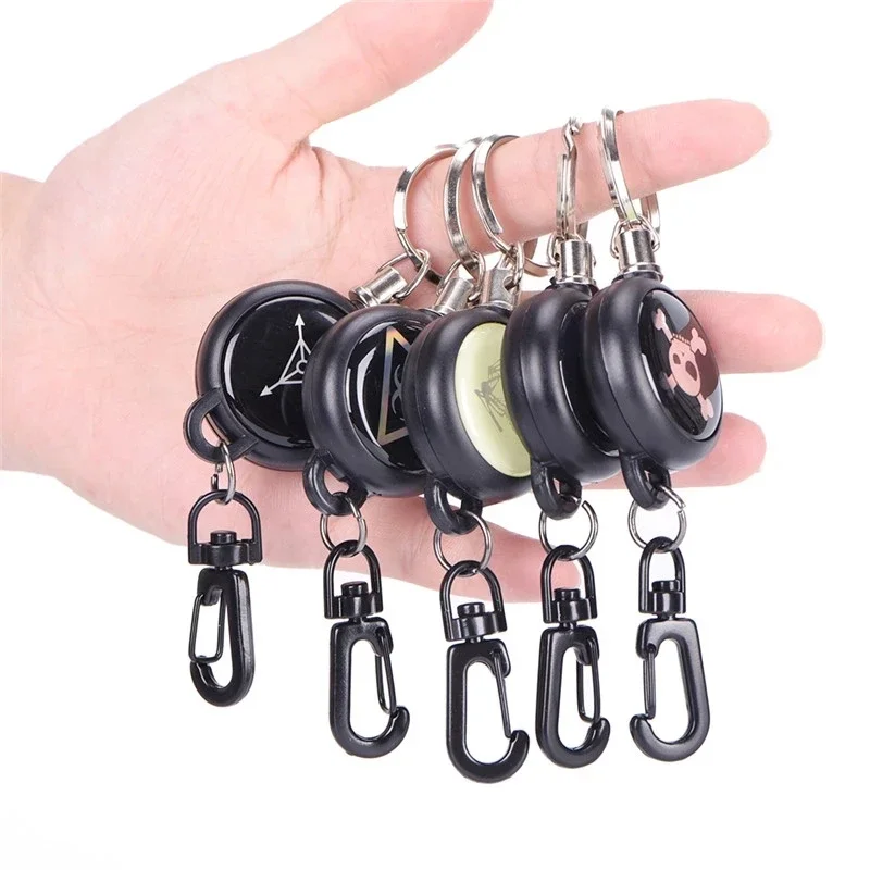 Elastic Steel Wire Pull Keychain Tag Card Holder Recoil Belt Metal Badge Retractable Reel ID Badge Holders Anti Lost Keyring