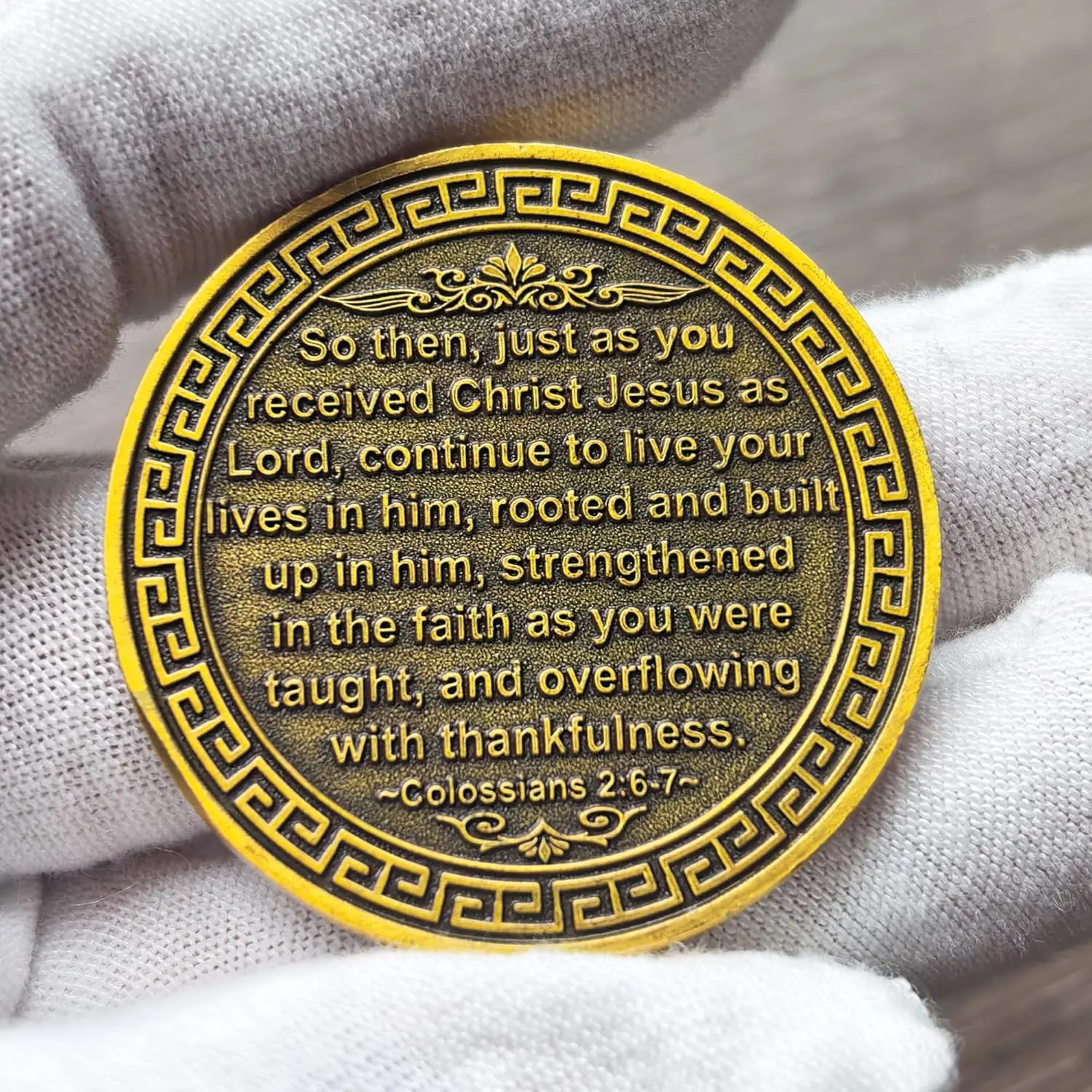 عملة تحدي كريستيان - 1.57 بوصة من سبائك الزنك جذور في المسيح، تصميم الصليب والشجرة، هدية ملهمة للإيمان والتشجيع