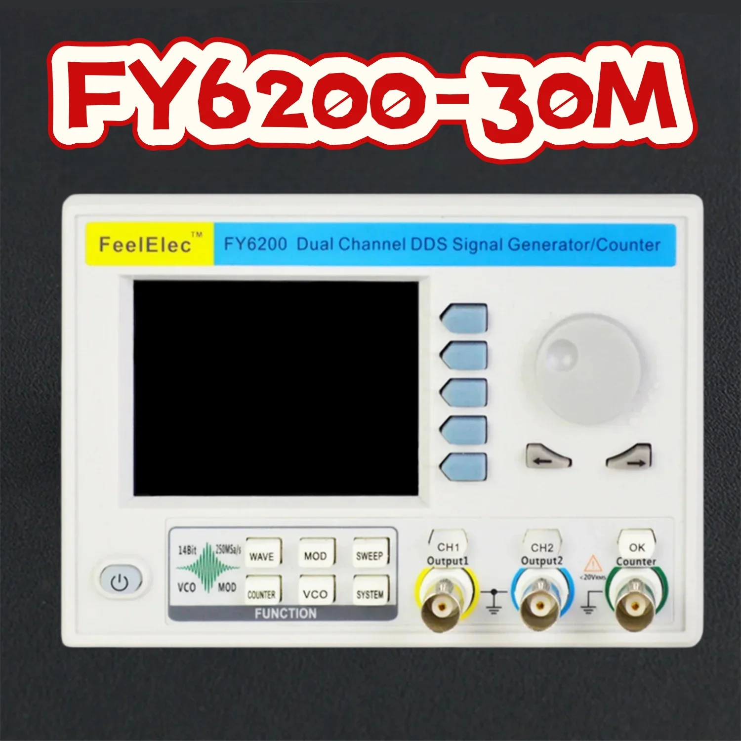 FY6200-30M dual channel function Arbitrary Waveform DDS signal generator, Frequency counting panel type signal Source