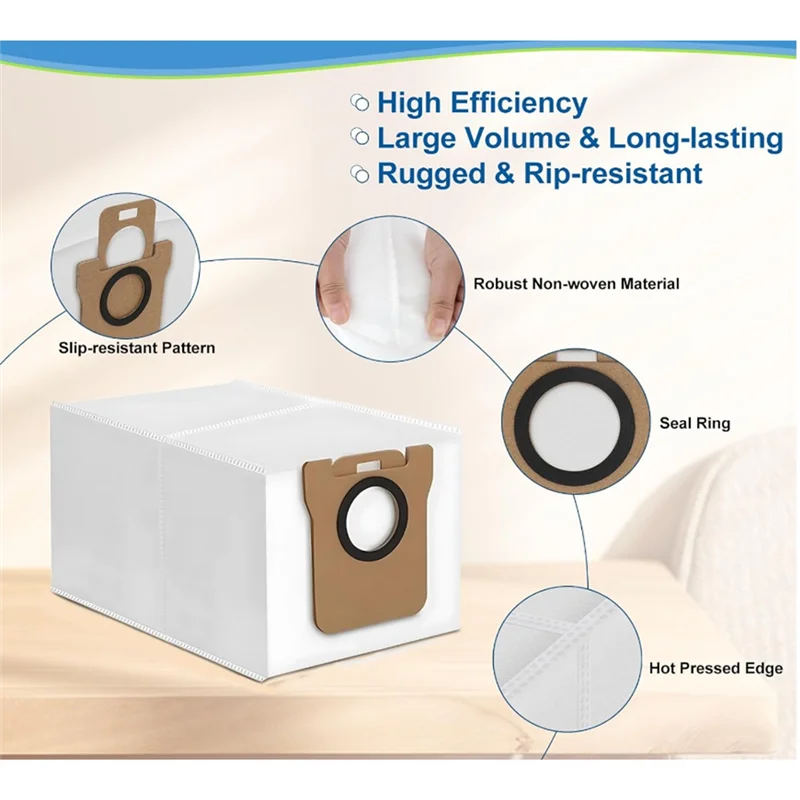 ABUS-حزمة مكونة من 22 كيسًا كبيرًا سعة 3 لترًا لكاميرا Dreame L10s Ultra / S10 Pro / L20 Ultra Robot Vacuum قاعدة تفريغ ذاتية