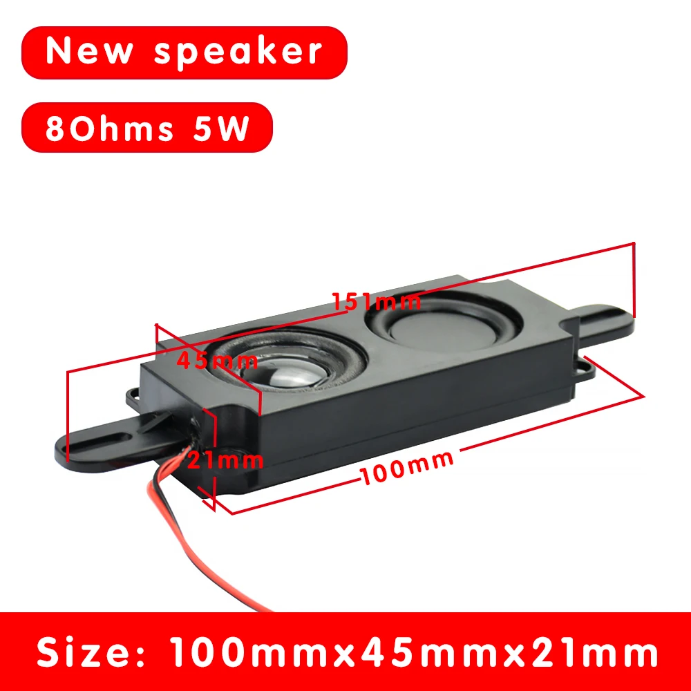 New 2Pcs Audio Portable Speakers 351-10045 Box Double Diaphragm Speaker 8 Ohm 5W DIY Mini TV Speakers