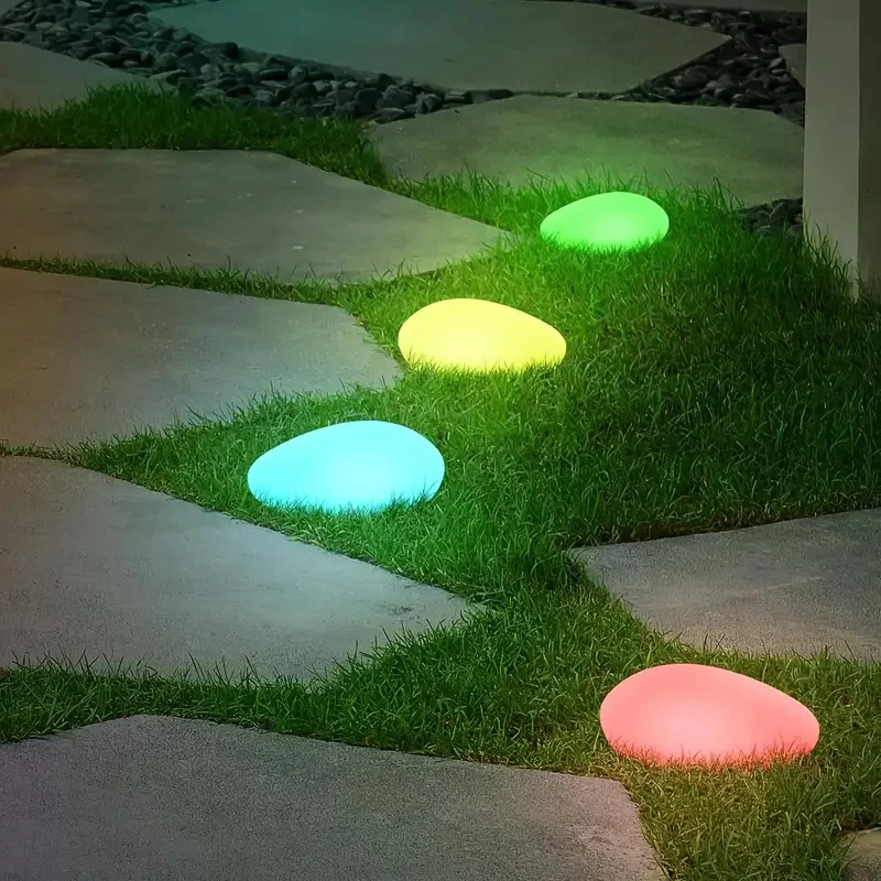 Luzes de pedra movidas a energia solar ao ar livre, luzes solares ao ar livre, jardim luz à terra iluminação paisagem para fora do pátio caminho quintal